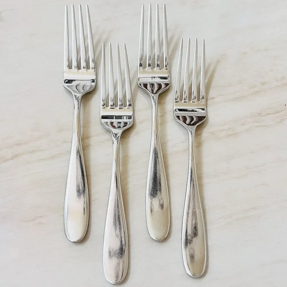 4pc MIKASA Hamilton Stainless Dinner Fork 18/10 Glossy Plain Round Tip Vietnam